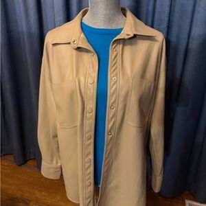 Noize Light Tan Faux Leather Jacket